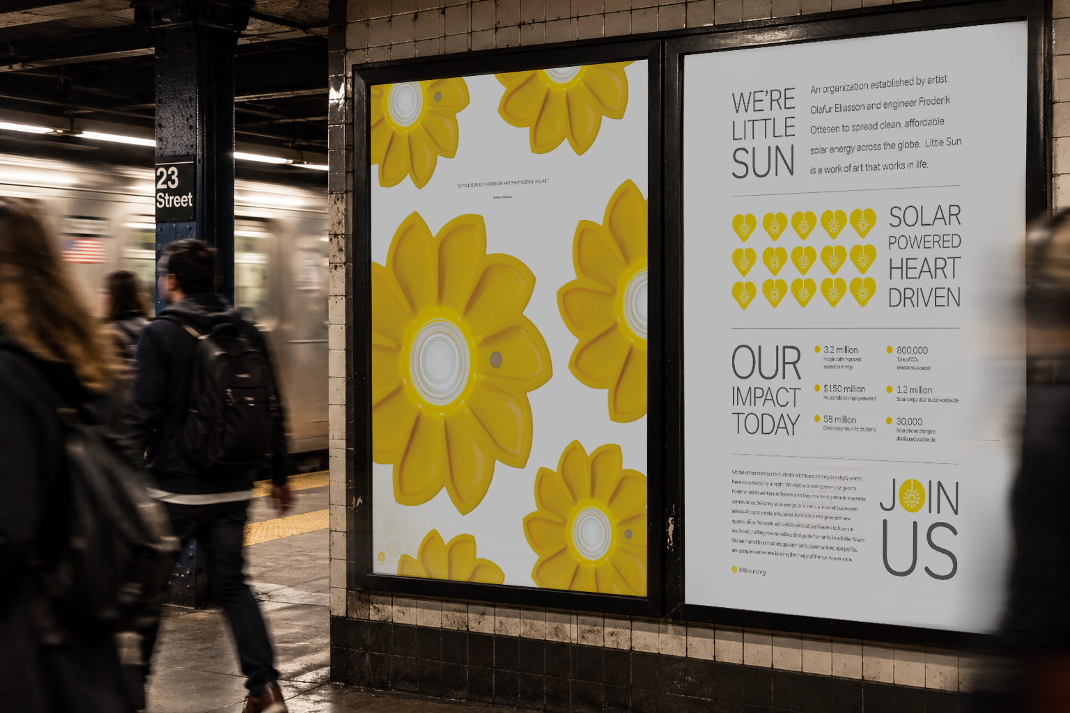 Little Sun posters in the 23rd Street subway station